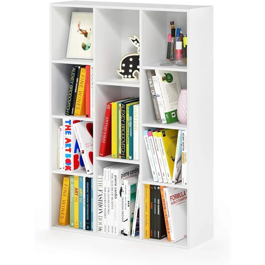 LUDER Bookshelf Reversible Bookcase For Living Room And Office