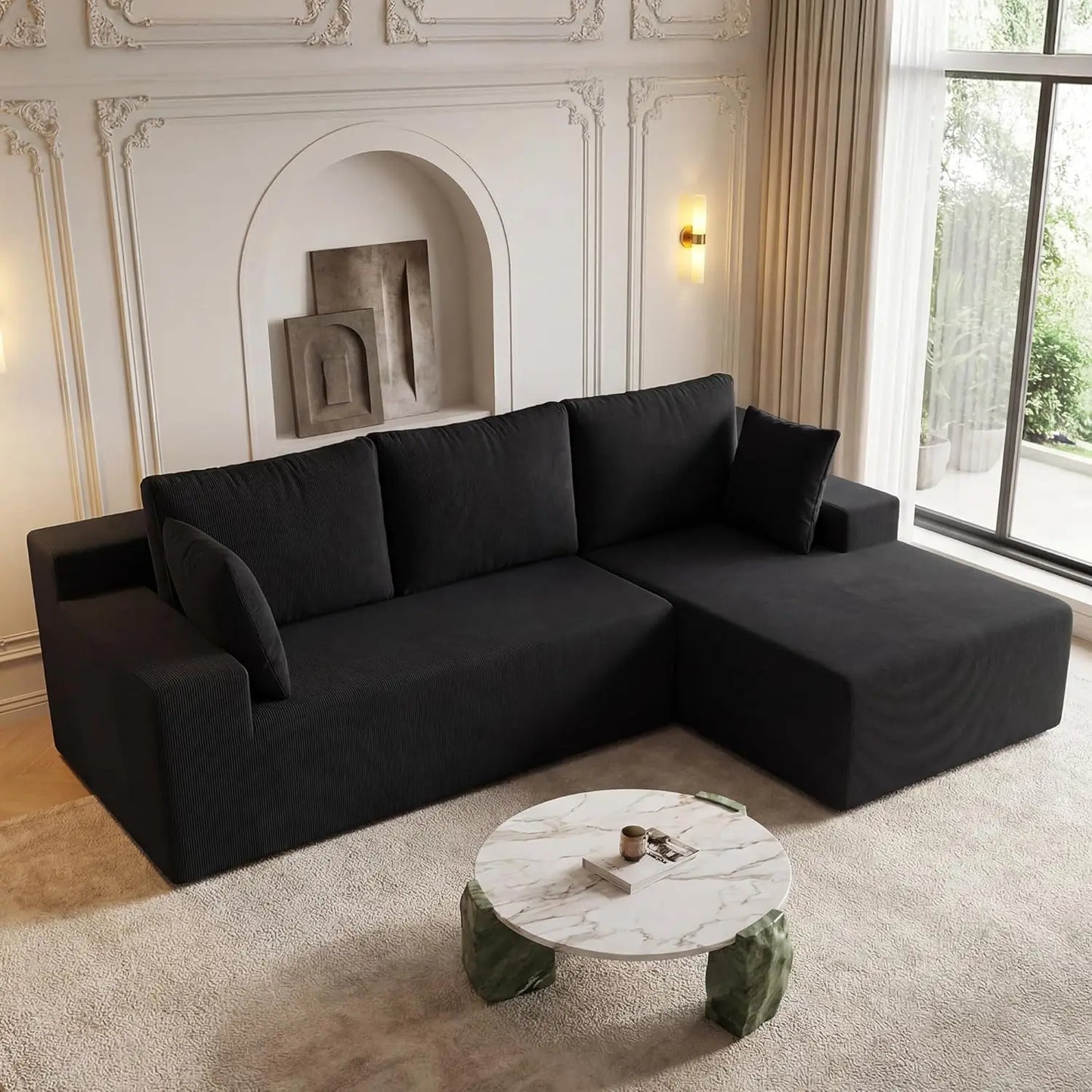 Combination Modular Sectional Sofa L Shaped Chaise Memory Foam