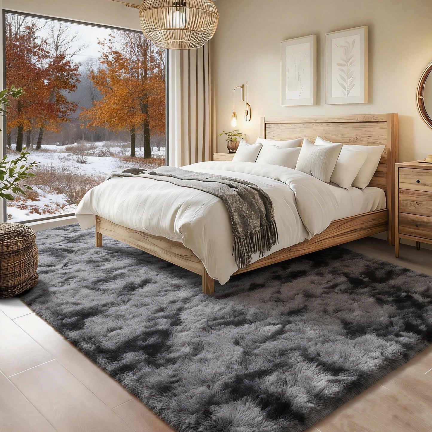 Shag Rugs For Living Room Tie Dyed Ultra Soft RugMat