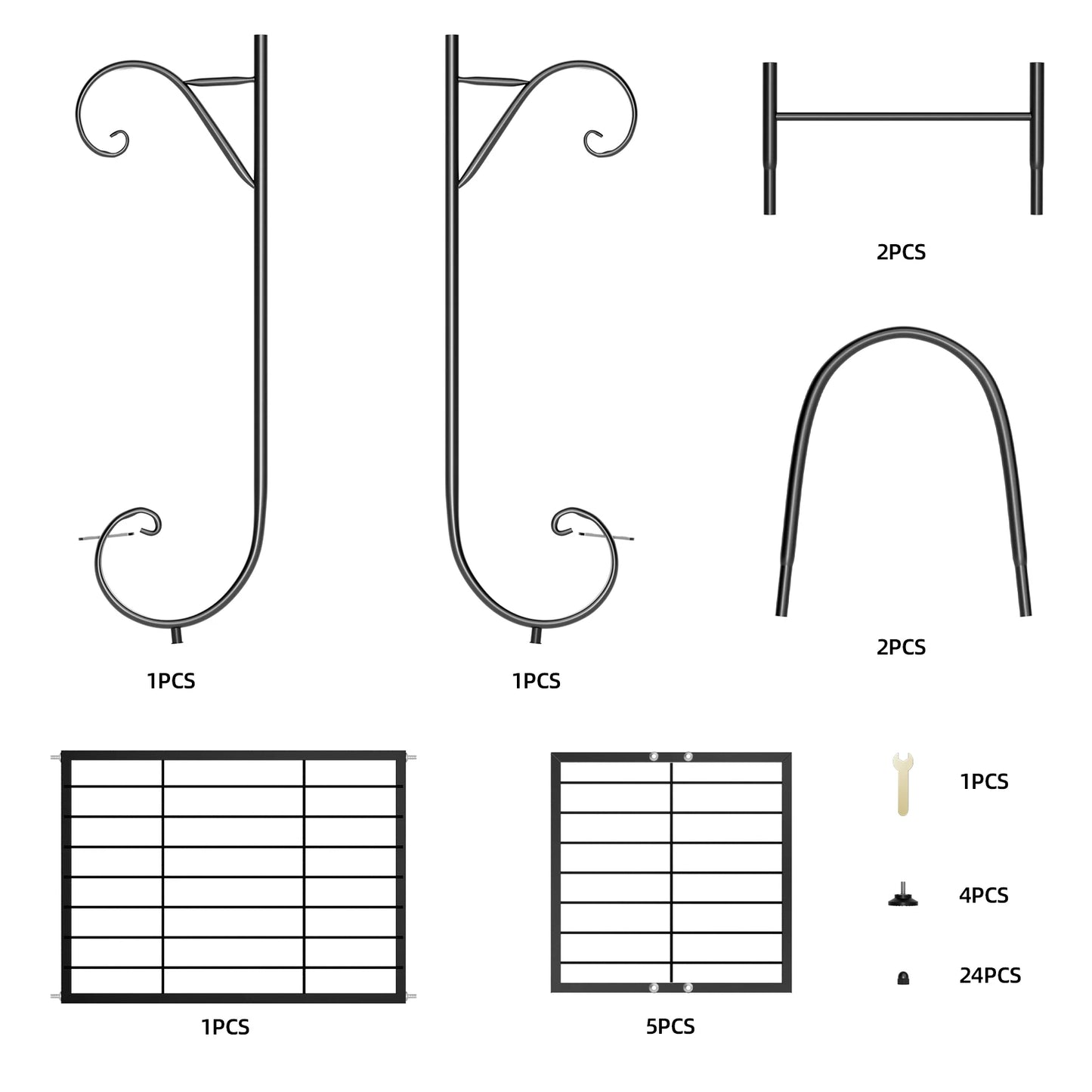 6 Tier Metal Plant Stand Garden Rack Wrought Iron Outdoor