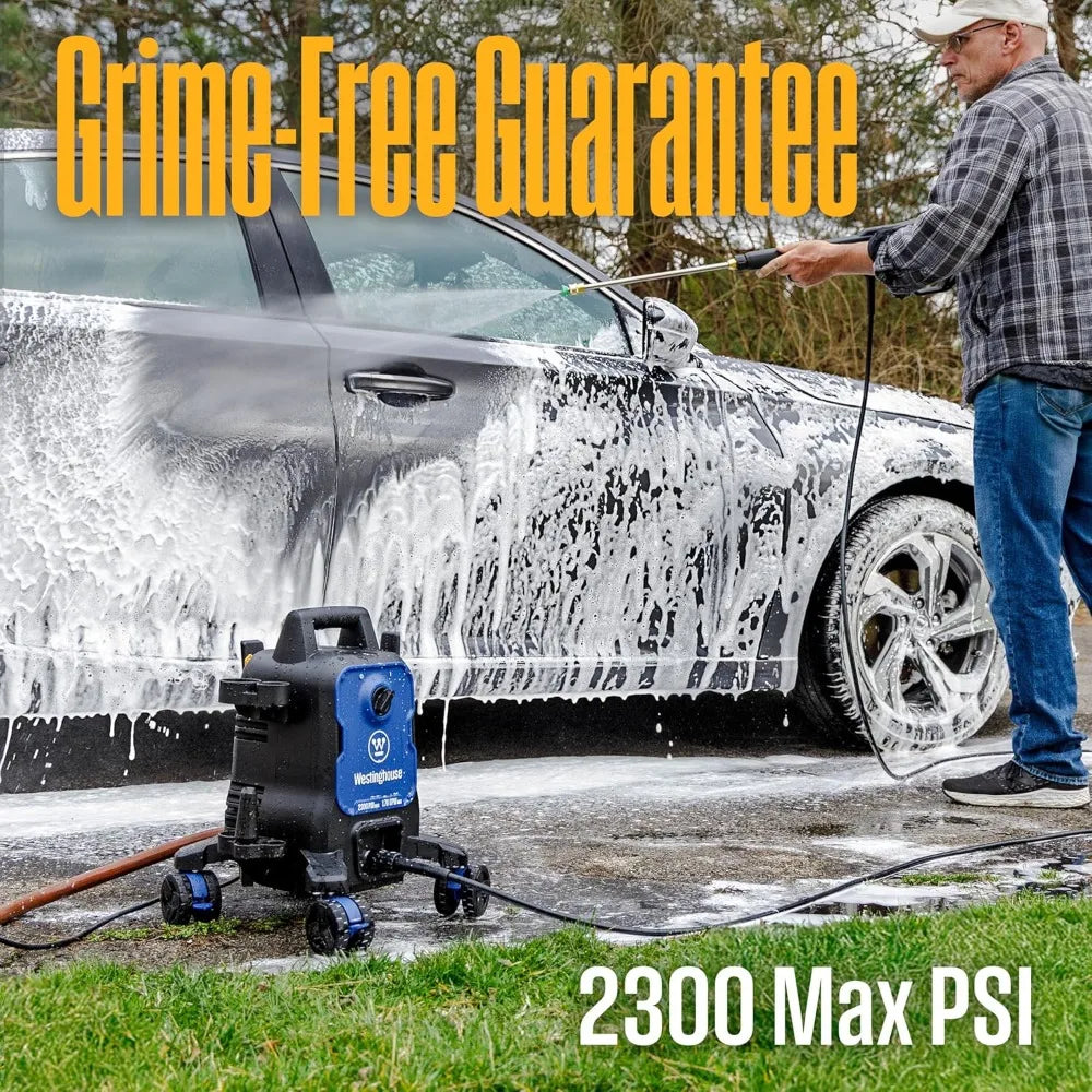 2300 PSI Electric Pressure Washer With 1.76 GPM Soap Tank And Anti Tip Wheels