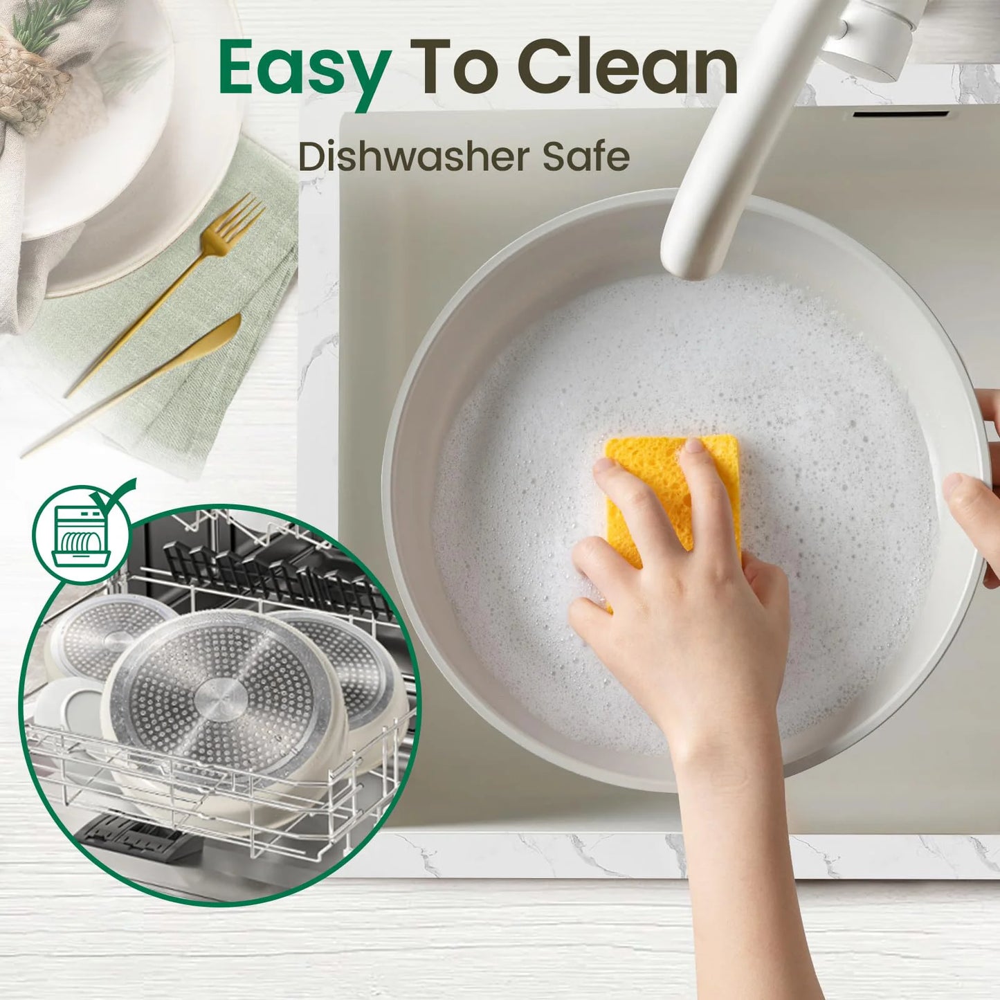 Nonstick Pots And Pans Set With Detachable Handles Induction RV Oven Safe