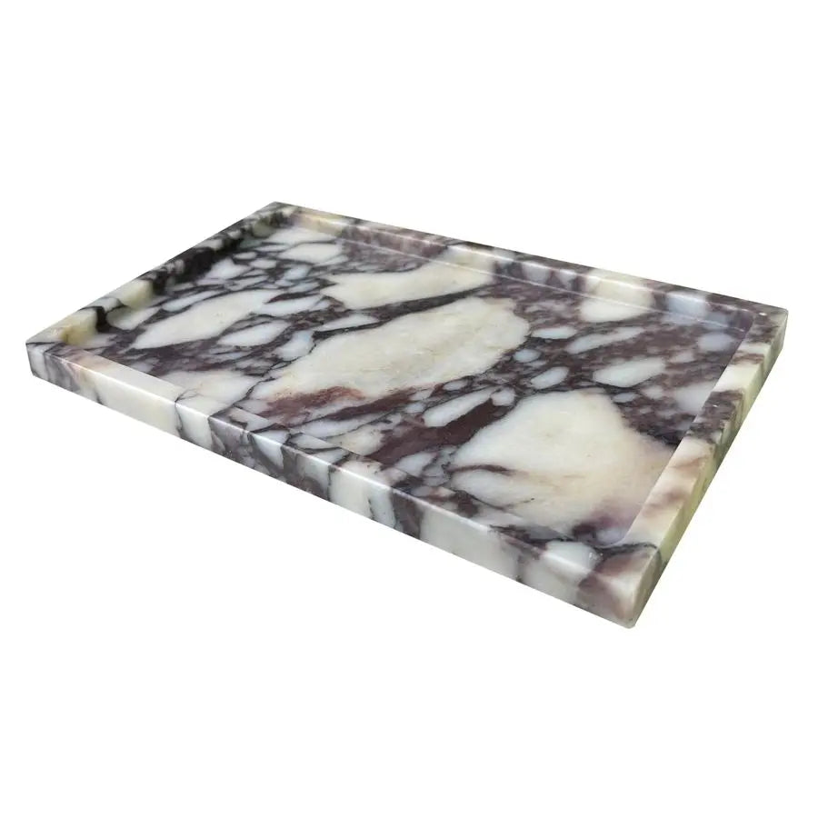 Calacatta Viola Marble Vanity Tray For Bathroom And Dresser