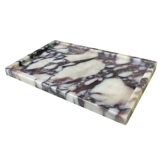 Calacatta Viola Marble Vanity Tray For Bathroom And Dresser