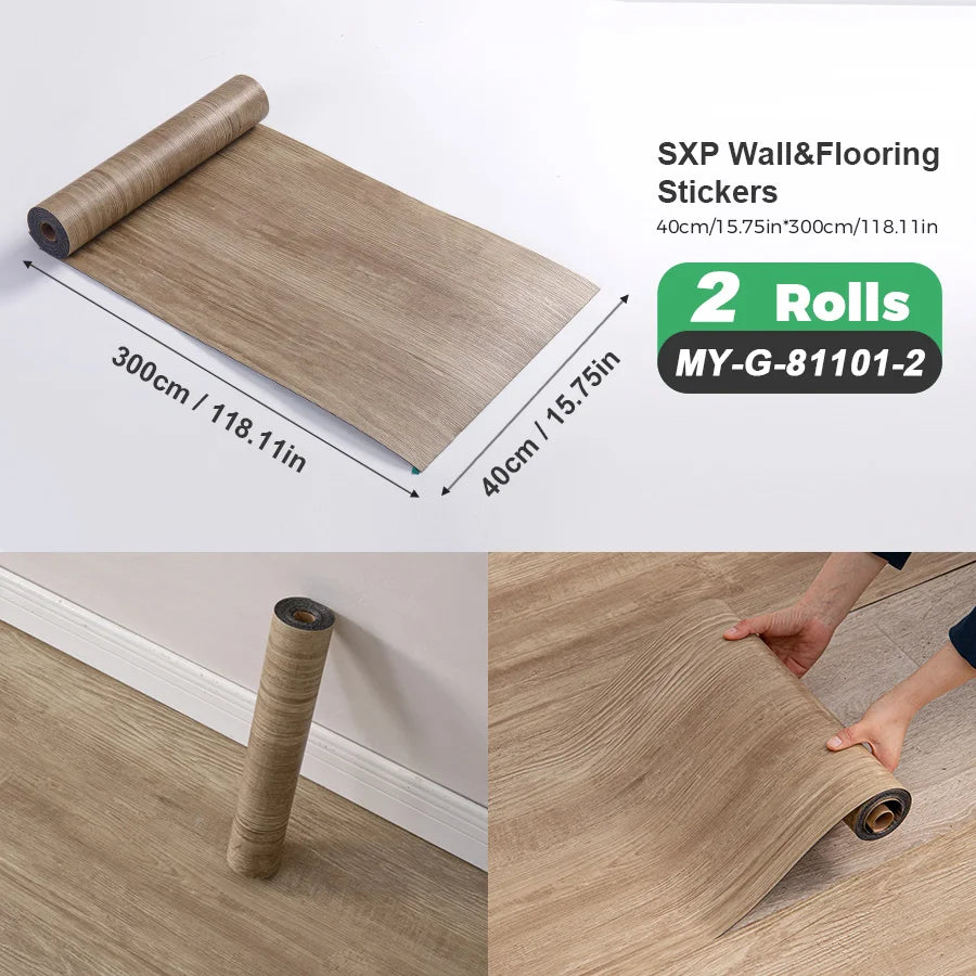 Self-Adhesive Wall And Floor Sticker Wood Grain Marble Design