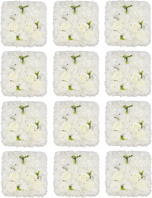 Flower Wall Panel Floral Backdrop 12 Pieces Decor For Wedding Party Home