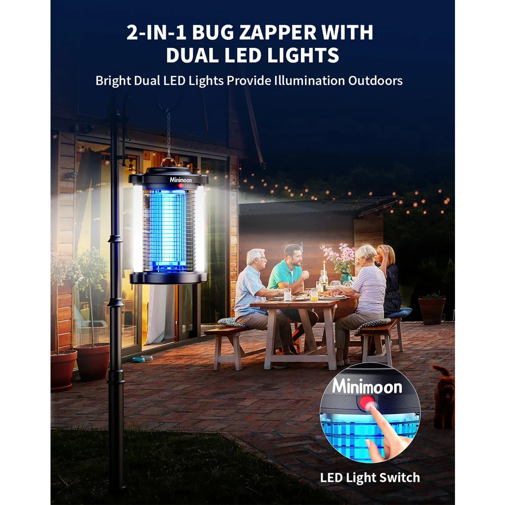 Minimoon Dual LED Bug Zapper 4200V Outdoor Insect Trap