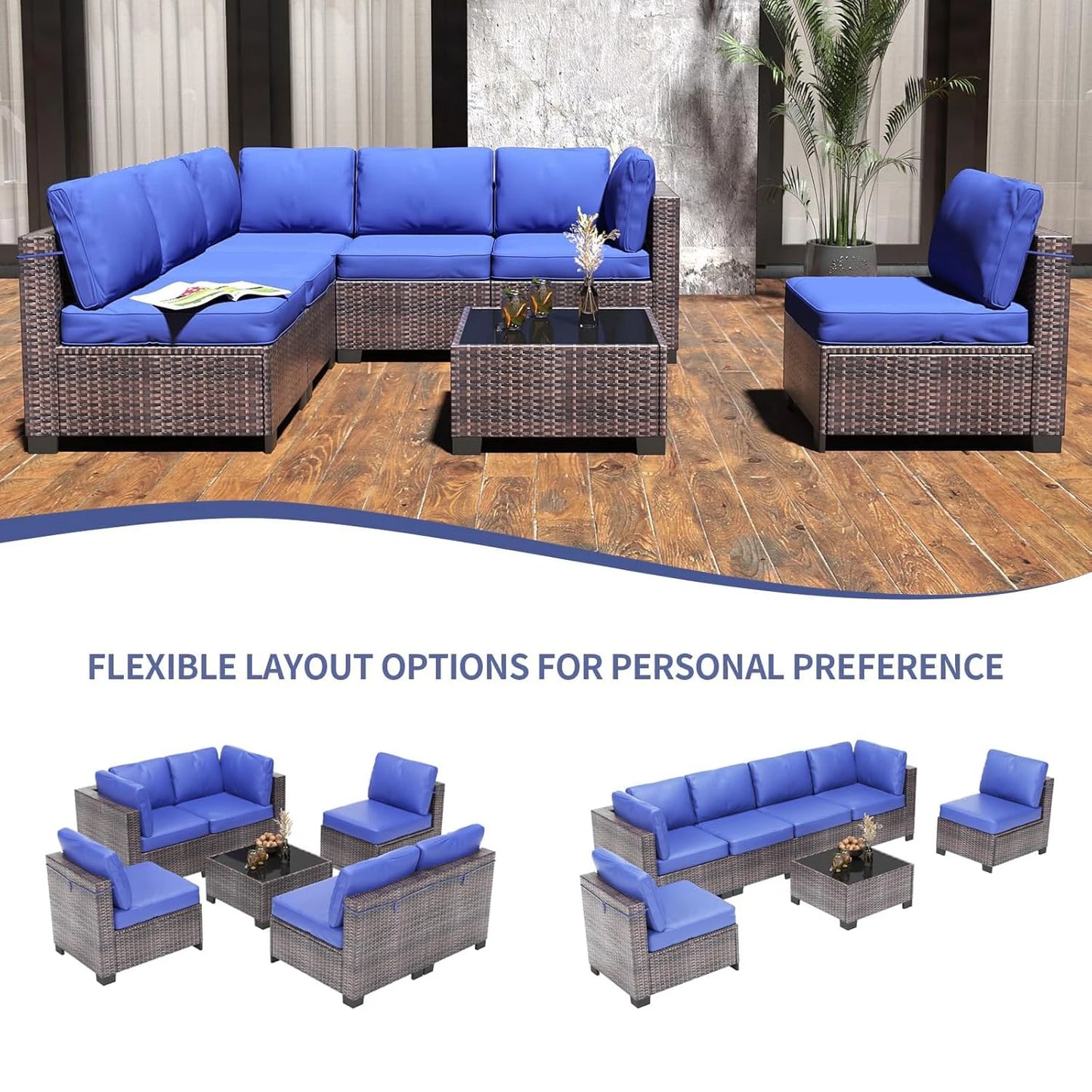 HobbyLane Modular Outdoor Furniture Set In PE Rattan