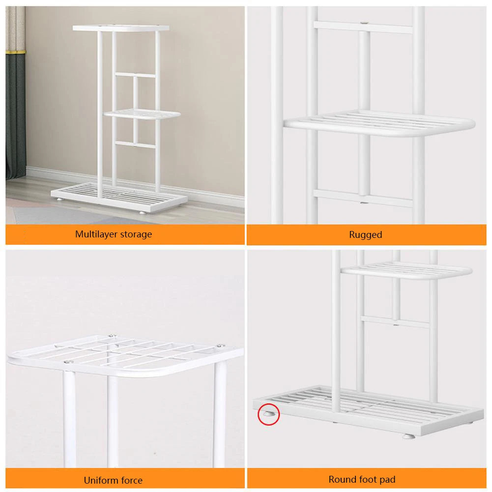HiMISS 8 Tier Metal Plant Stand Indoor Outdoor Shelf