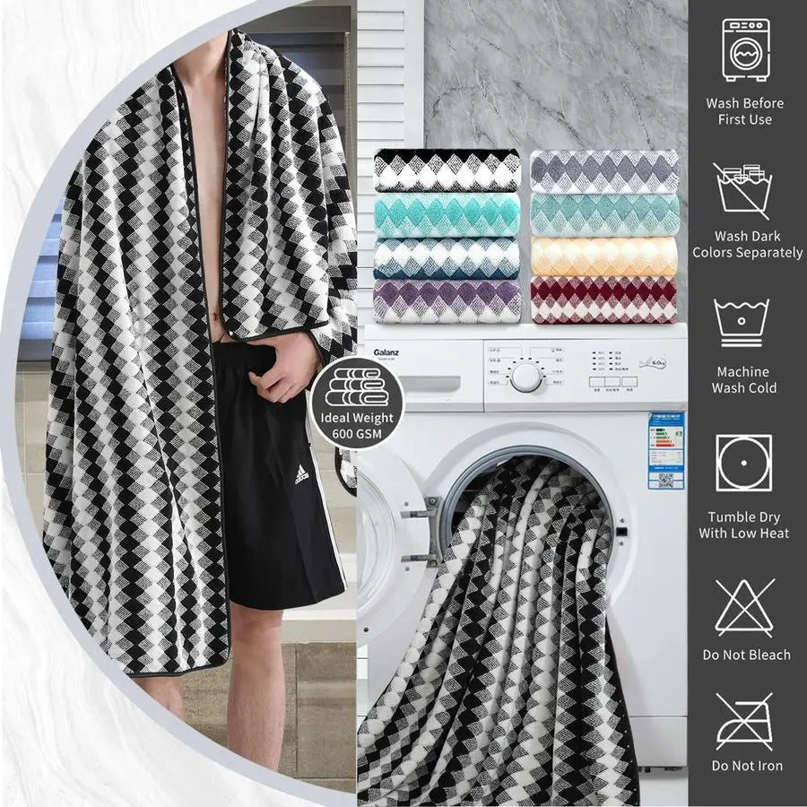 8 Piece Bath Towel Set Nonwoven Fabric Ultra Soft Towels