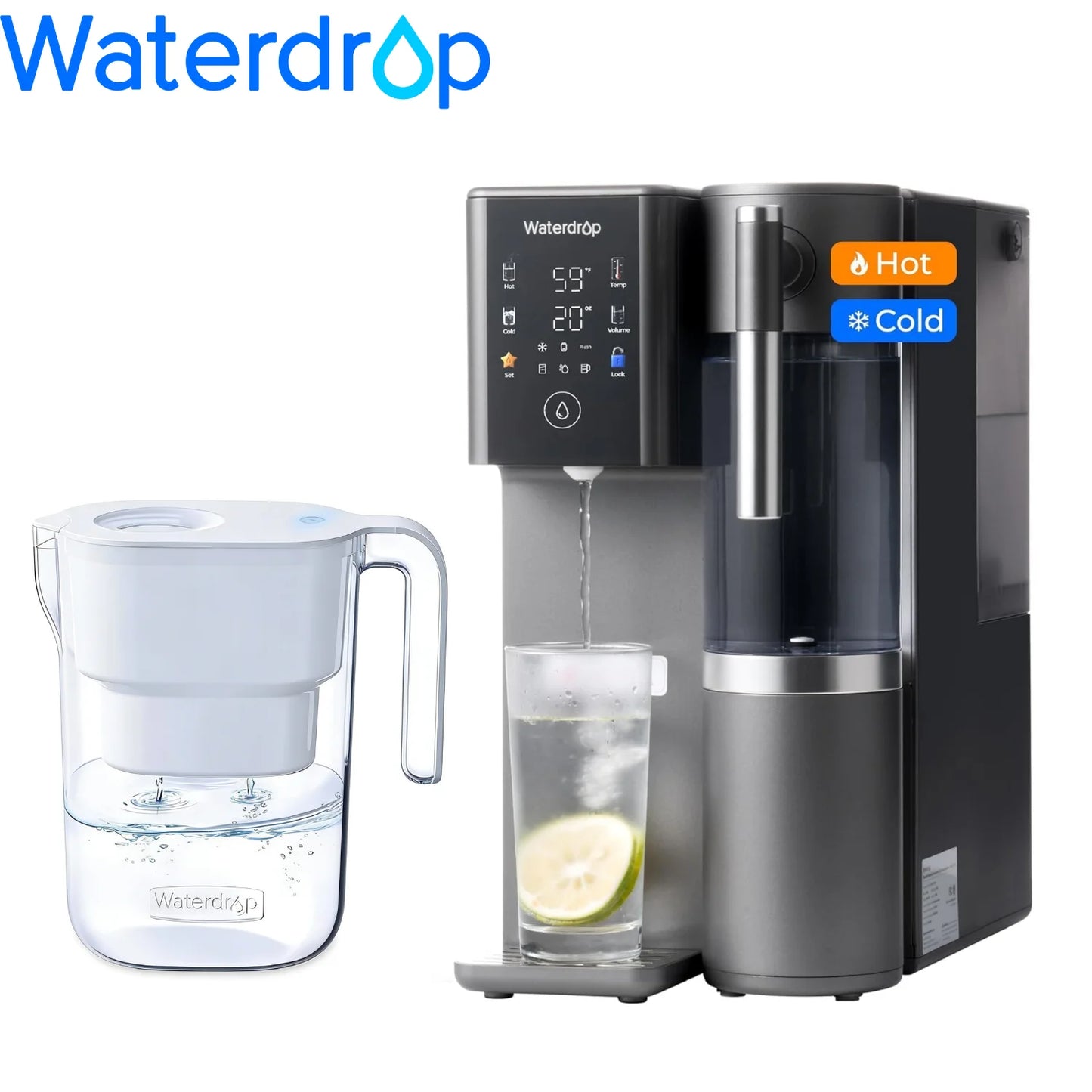 Waterdrop WD A2 Countertop Reverse Osmosis System With Pitcher
