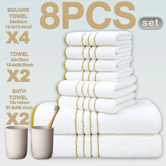 8pc Luxury Hotel Bath Towel Set Ultra Soft Quick Dry