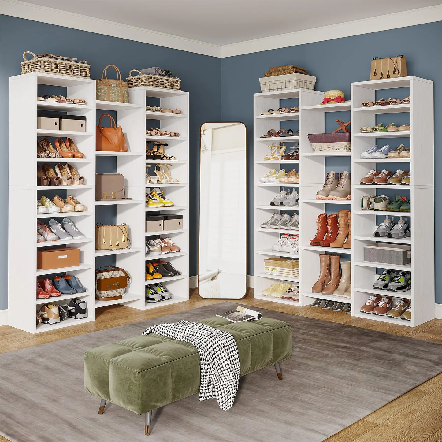 Tribesigns 14-Tier Freestanding Shoe Rack Storage Cabinet