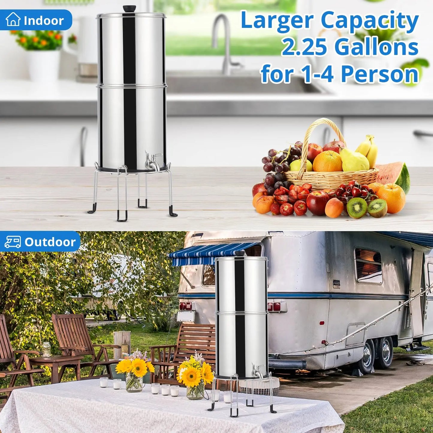 HiMISS Water Filter System 304 Stainless Steel Carbon Lead Reduction