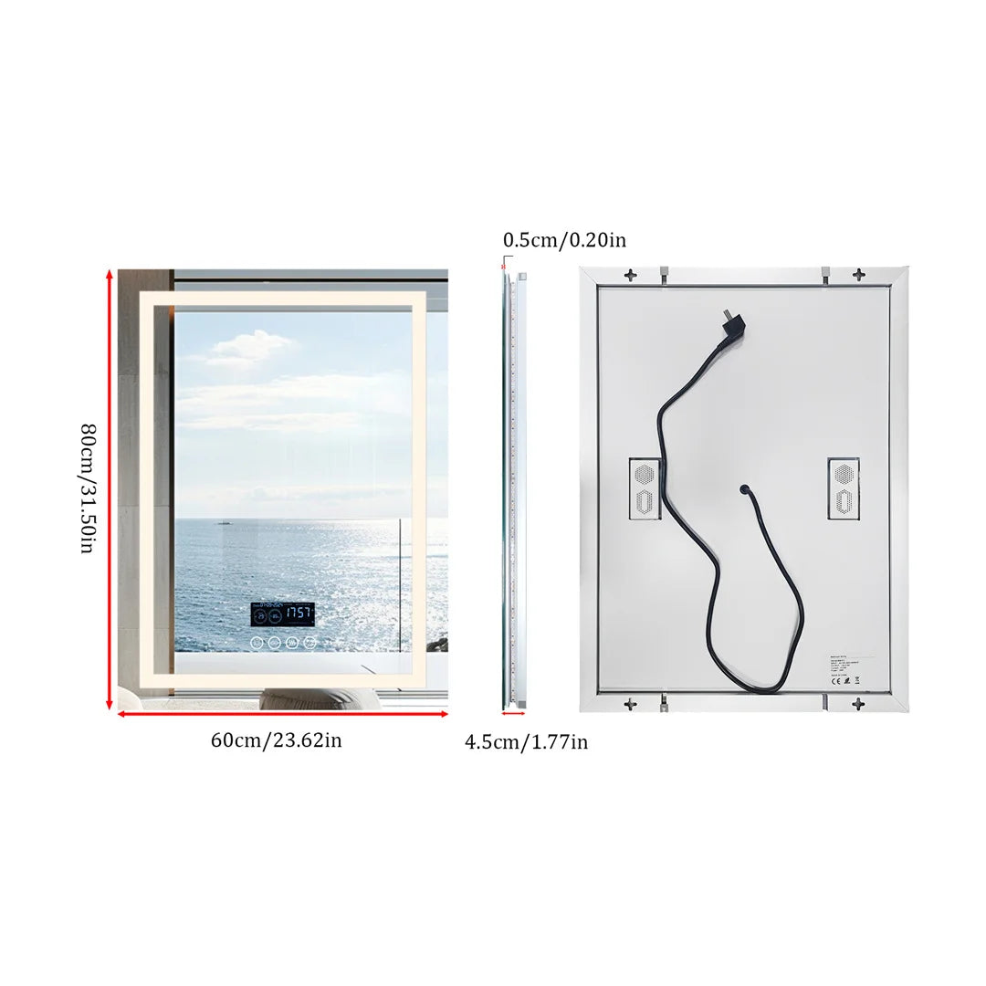 LUVODI Large Bluetooth Vanity Mirror With LED Light Three Color Temperatures