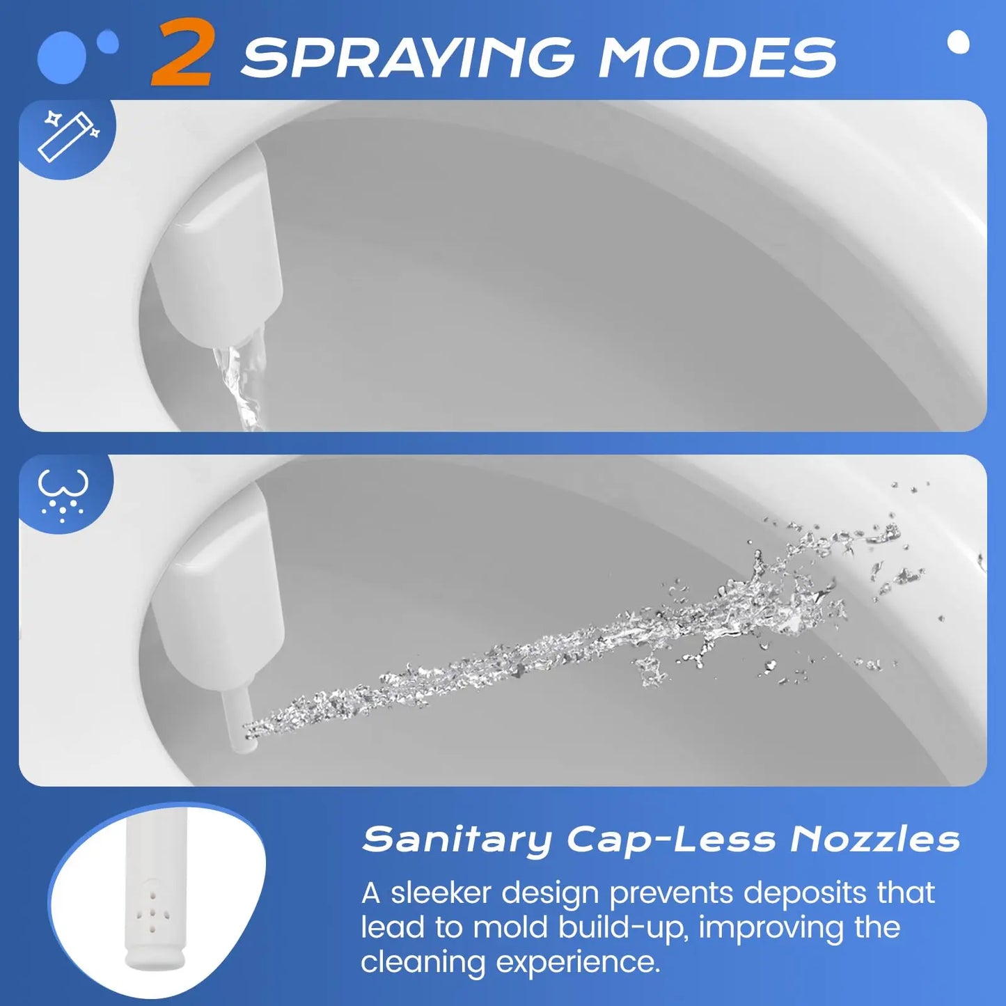 Ultra Slim Bidet Attachment For Toilet Dual Nozzle Self Cleaning