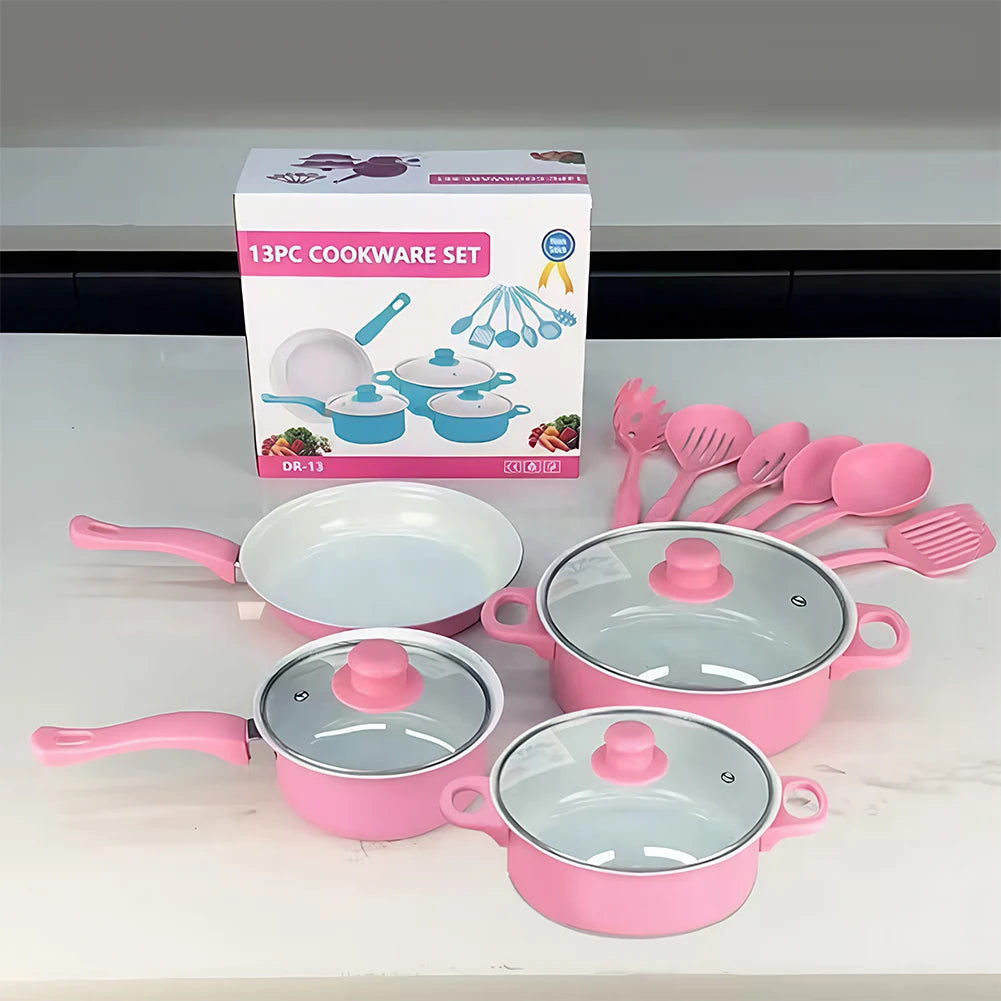 APWIKOGER 12-Piece Maifan Stone Nonstick Frying Pan Set With Lid
