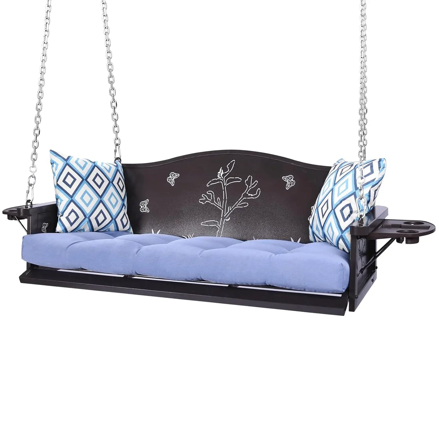 Metal Porch Swing Heavy Duty Cushions And Rust Resistant Chains