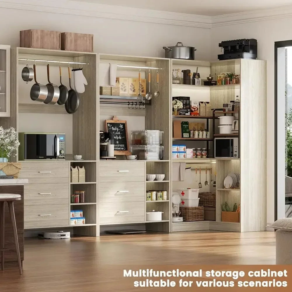 6-Drawer L-Shaped Walk-In Closet Organizer With Tower