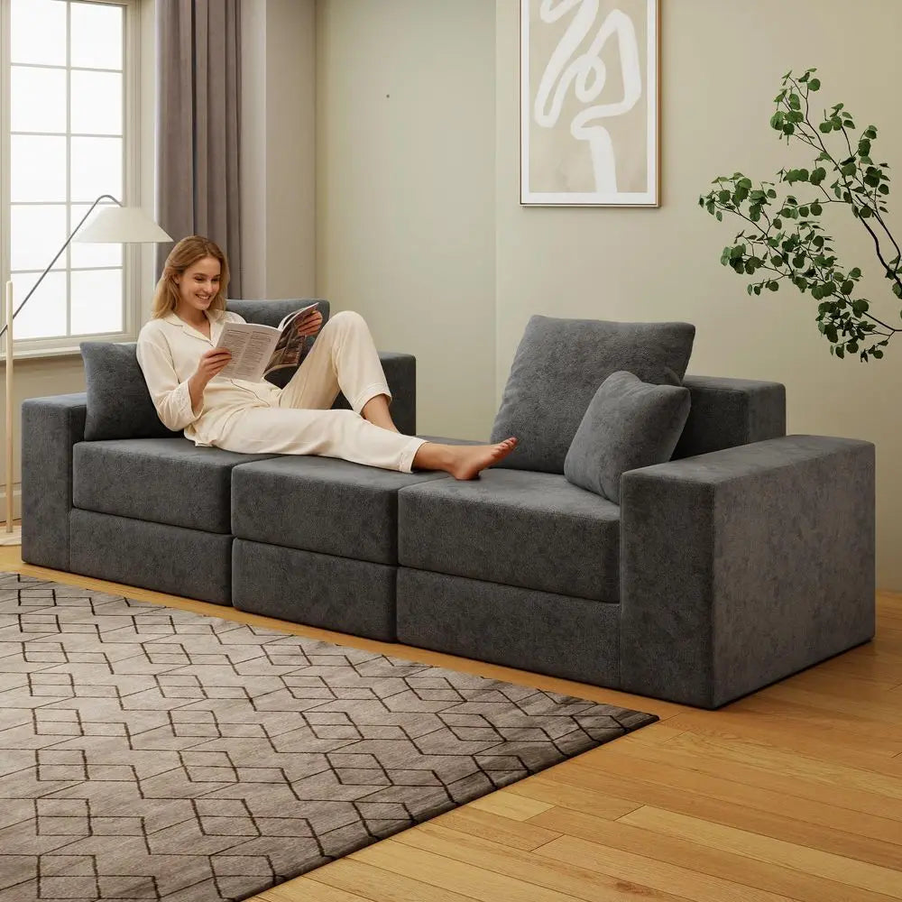 Modular Sectional Sofa With Reversible Chaise Sleeper Modern L Shaped