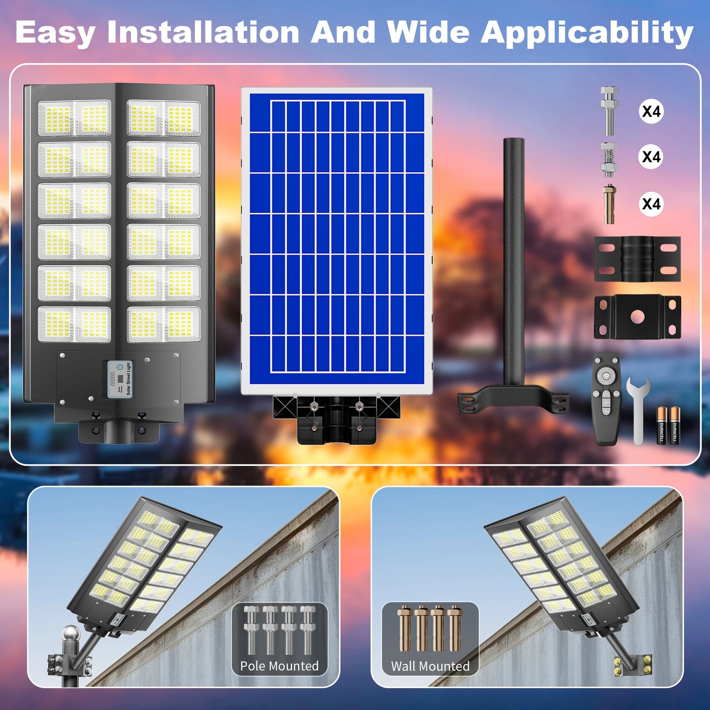 6000 Watt Waterproof Solar Street Light With Motion Sensor Dusk To Dawn