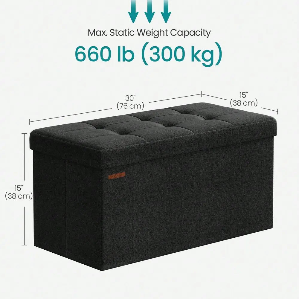 Storage Ottoman Bench For Shoes MDF Nonwoven Fabric