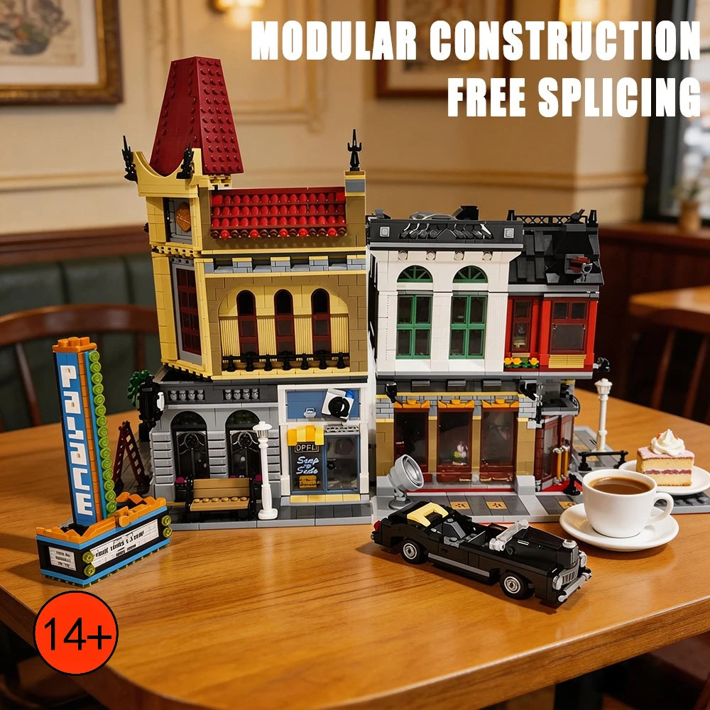 Creative City Street View Building Blocks Palace Cinema Set