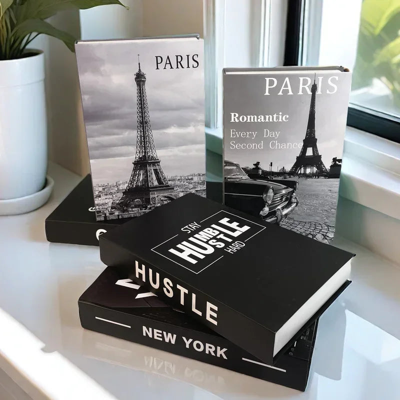 Open Luxury Fake Book Storage Box Paris Home Decor