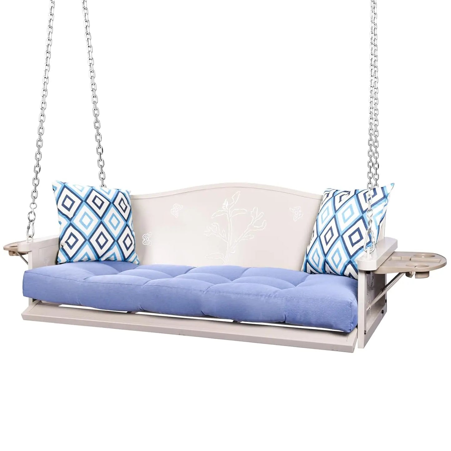 Metal Porch Swing Heavy Duty Cushions And Rust Resistant Chains
