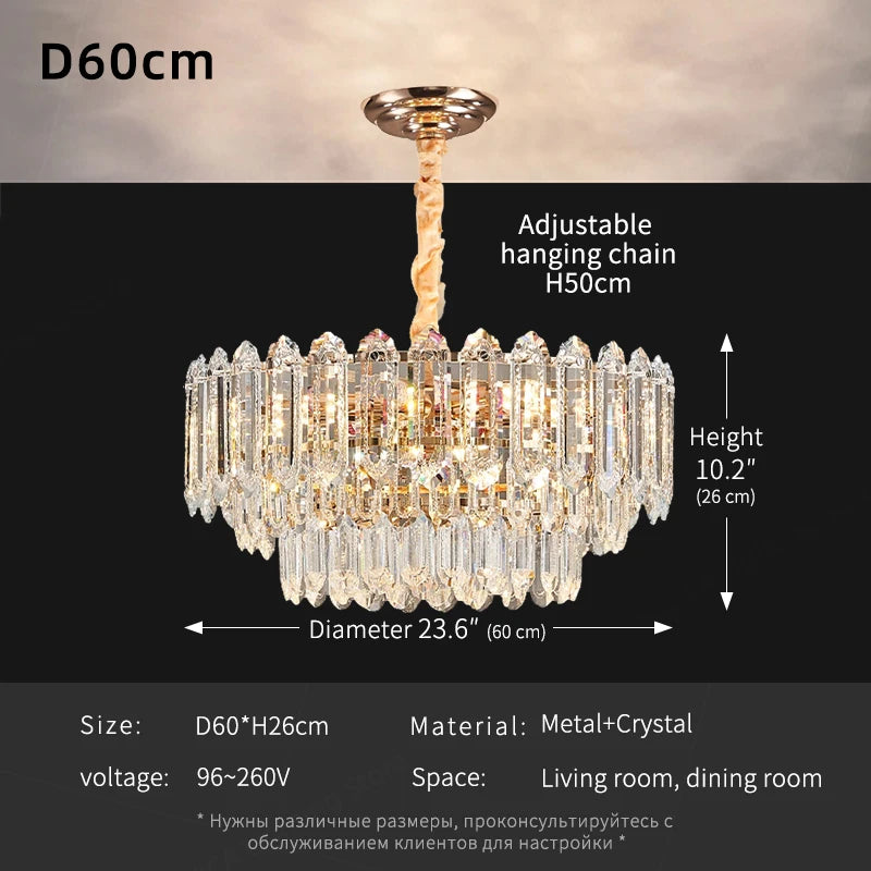 Modern LED Ceiling Pendant Light For Living Room Crystal Chandelier