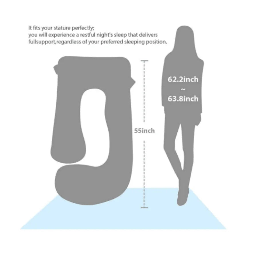 U Shaped Full Body Pillow For Adults With Detachable Pillowcase