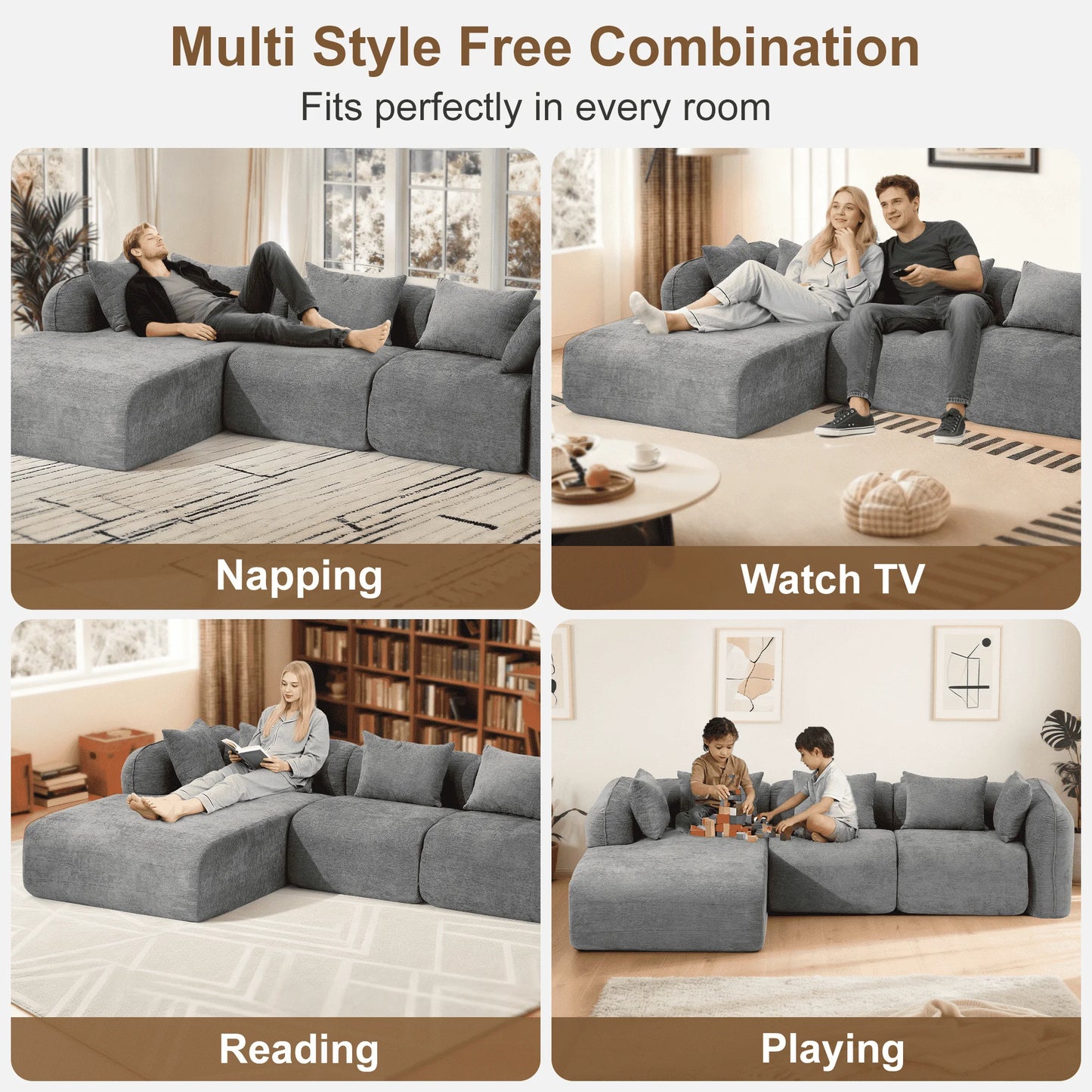 Redlife Sherpa Modular Cloud Sofa L Shaped Sectional Couch