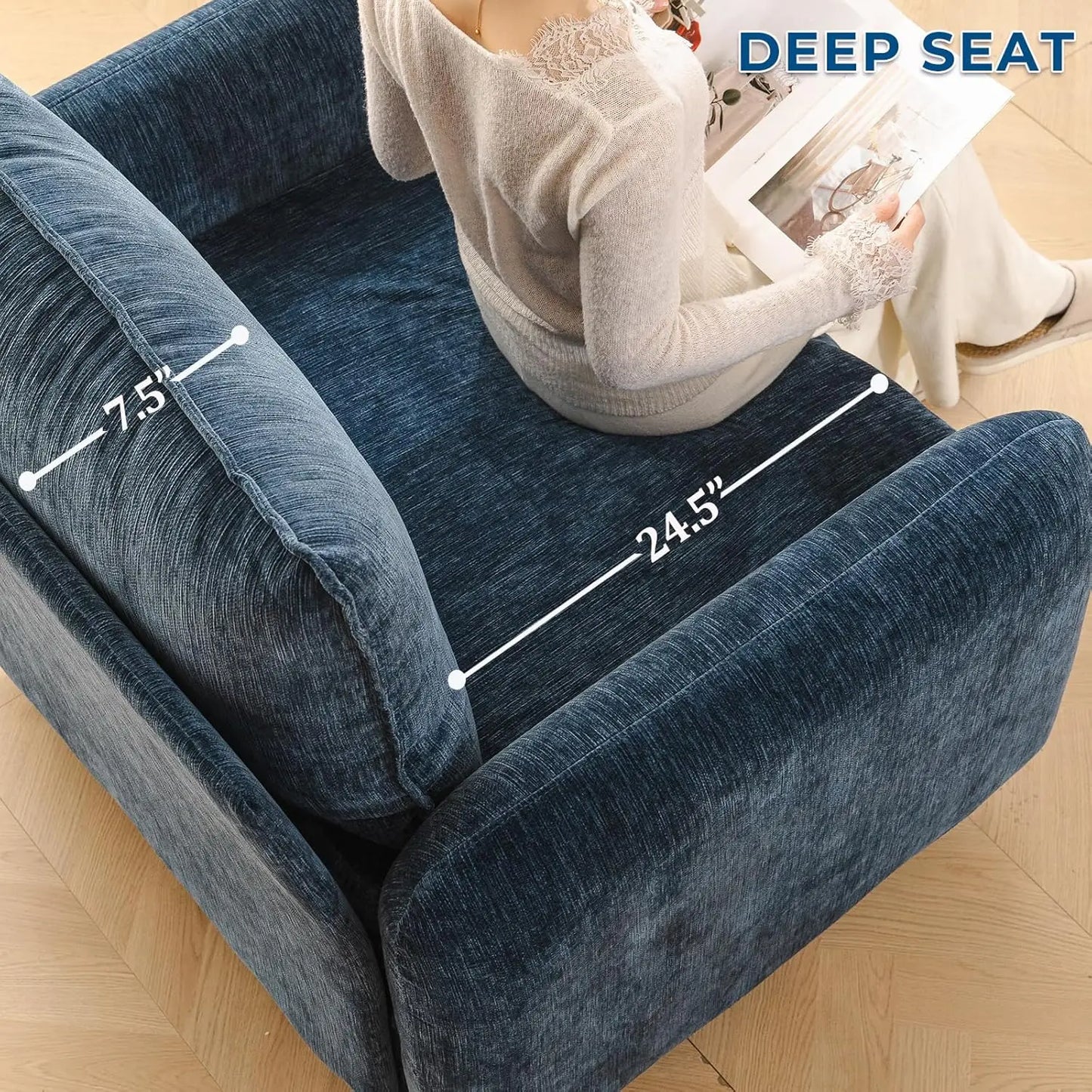 MOYU Accent Chair With Ottoman Storage Living Room