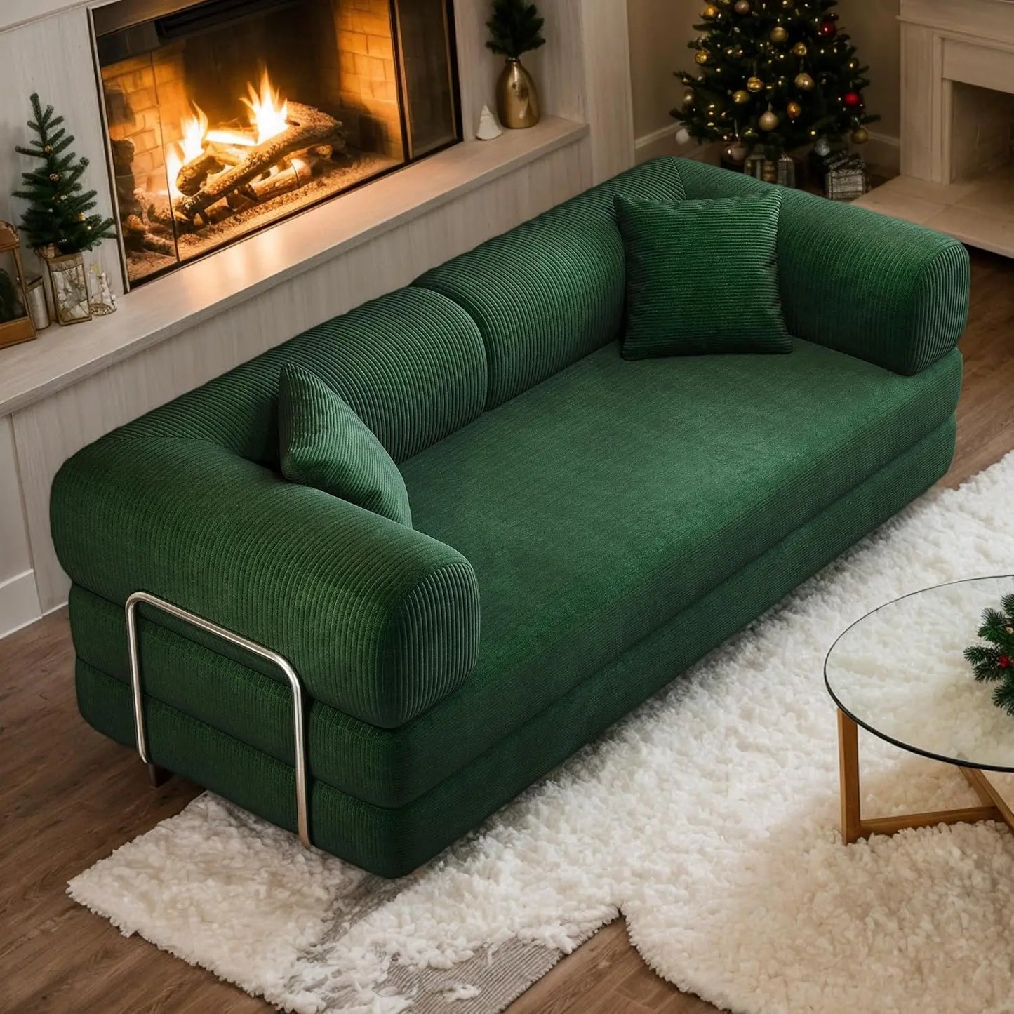 4 In 1 Corduroy Convertible Sleeper Sofa Bed Futon Loveseat