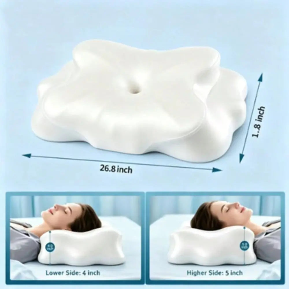 Cervical Neck Pillow With Memory Foam For Side Back And Stomach Sleepers