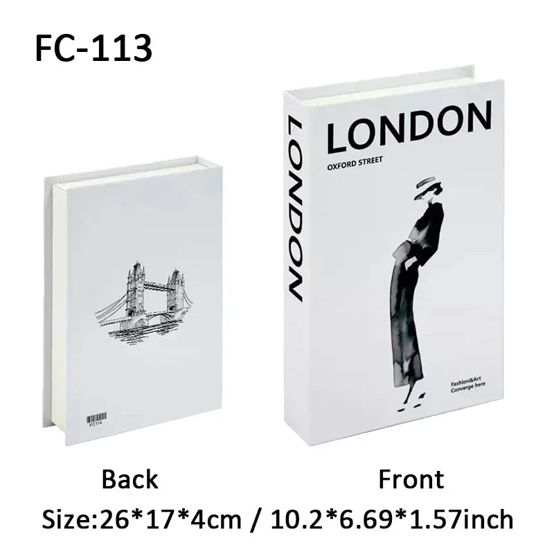 Open Luxury Fake Book Storage Box Paris Home Decor