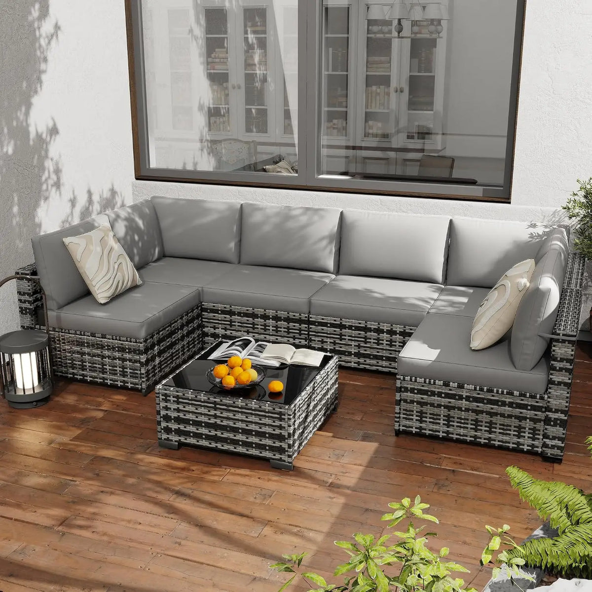 All Weather PE Rattan Modular Outdoor Patio Conversation Set