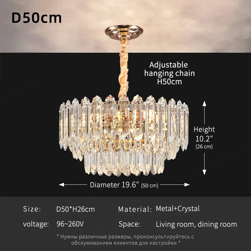 Modern LED Ceiling Pendant Light For Living Room Crystal Chandelier