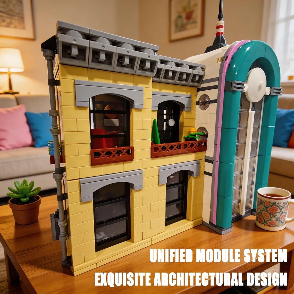 Creative City Street View Building Blocks Palace Cinema Set