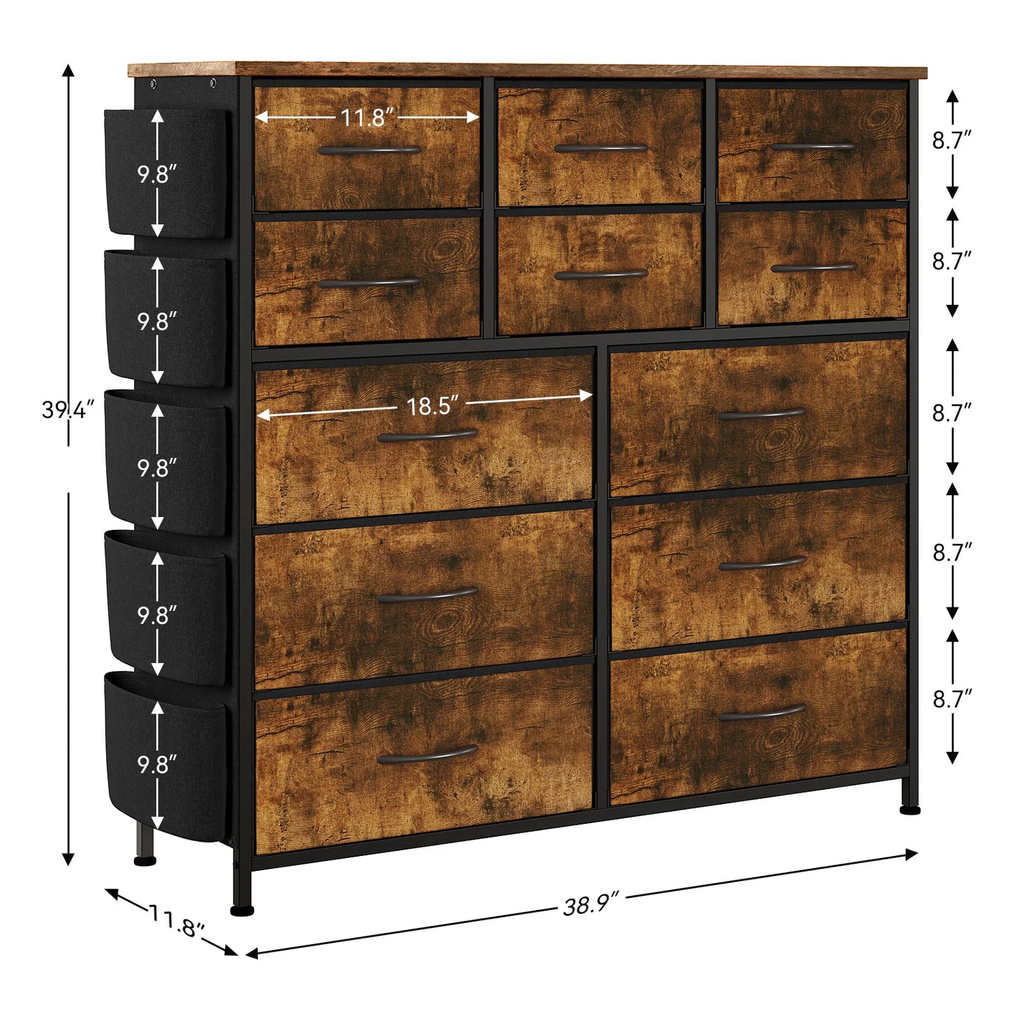 Dresser for Bedroom With 12 Drawers and Easy Pull Handles