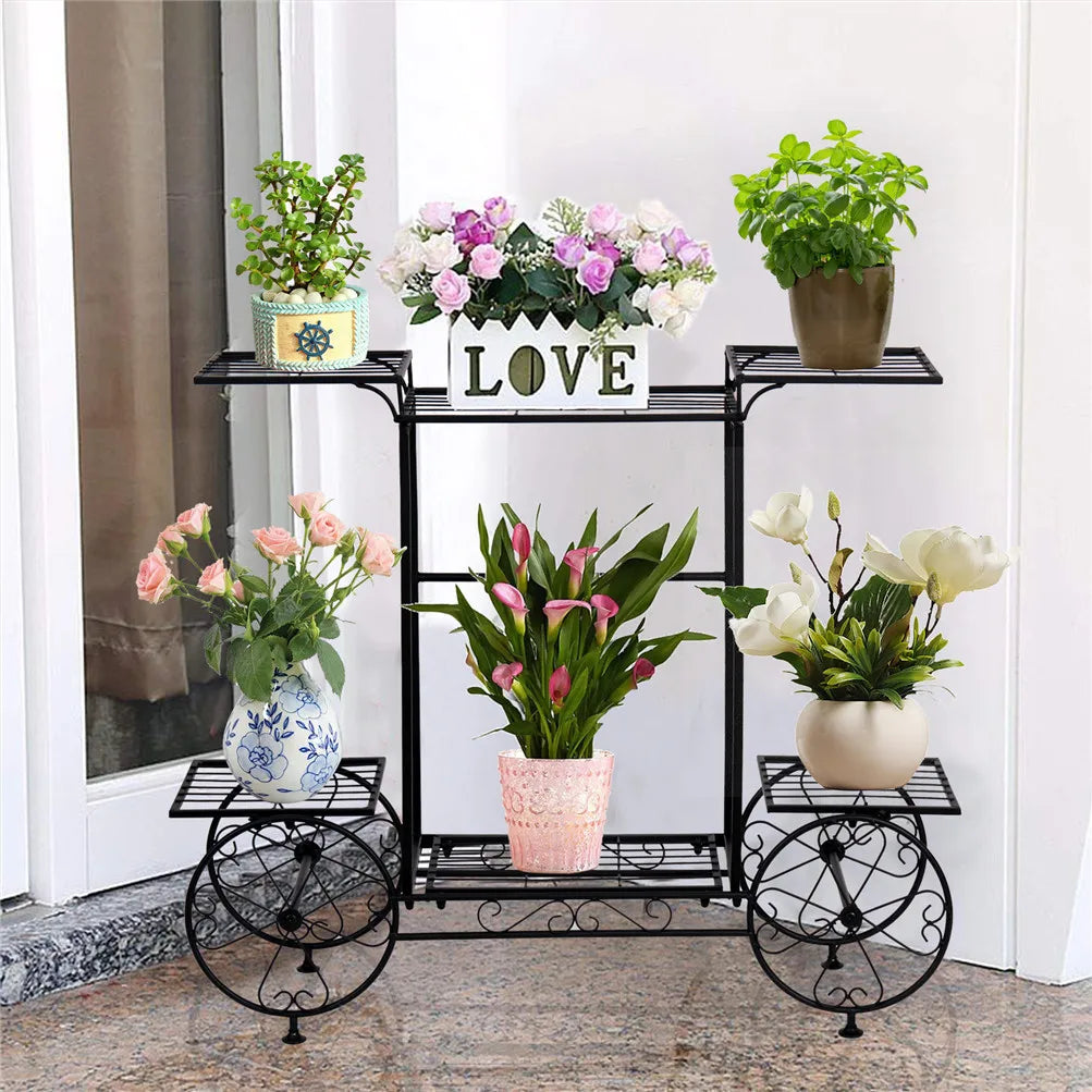 BINGOPAW 6 Tier Metal Plant Stand Indoor Outdoor Wrought Iron Display