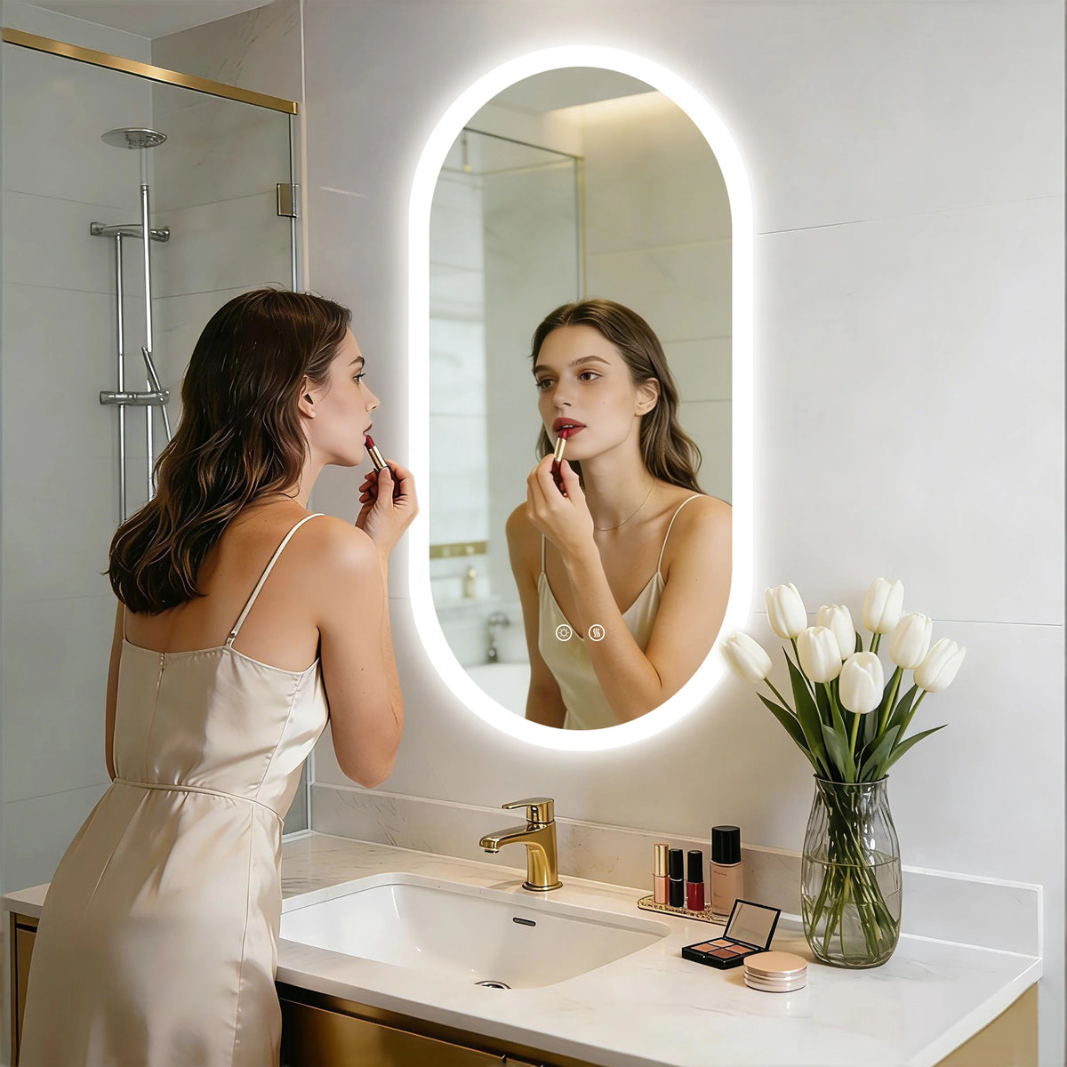 Borwart Smart LED Bathroom Mirror With Anti Fog Tempered Glass