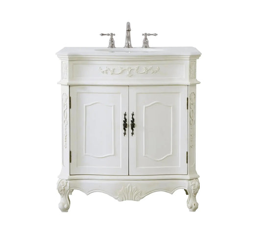 Bathroom Vanity With Engineered Marble Top And Soft Close Drawers