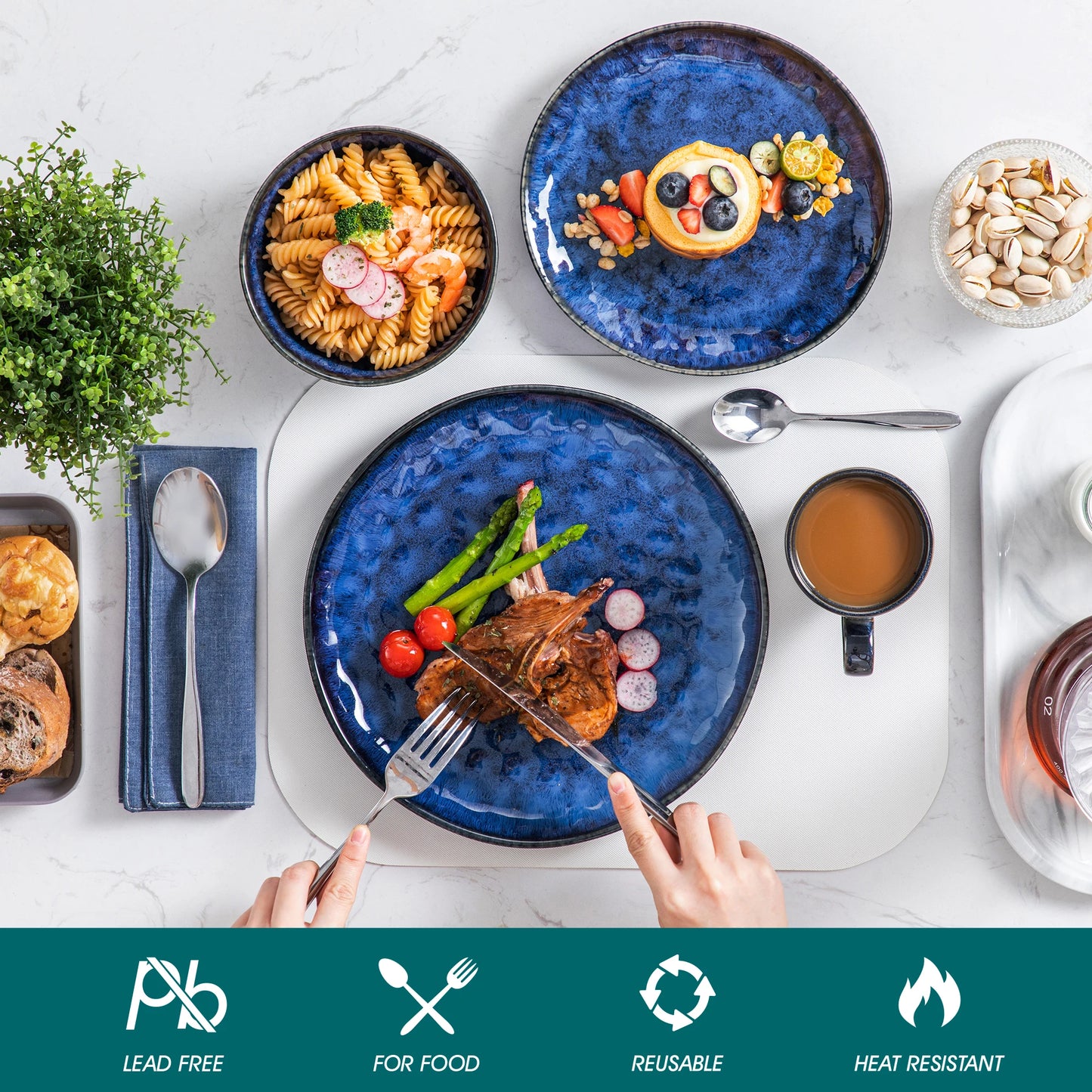 Malacasa Starry Dinnerware Set Service For Four