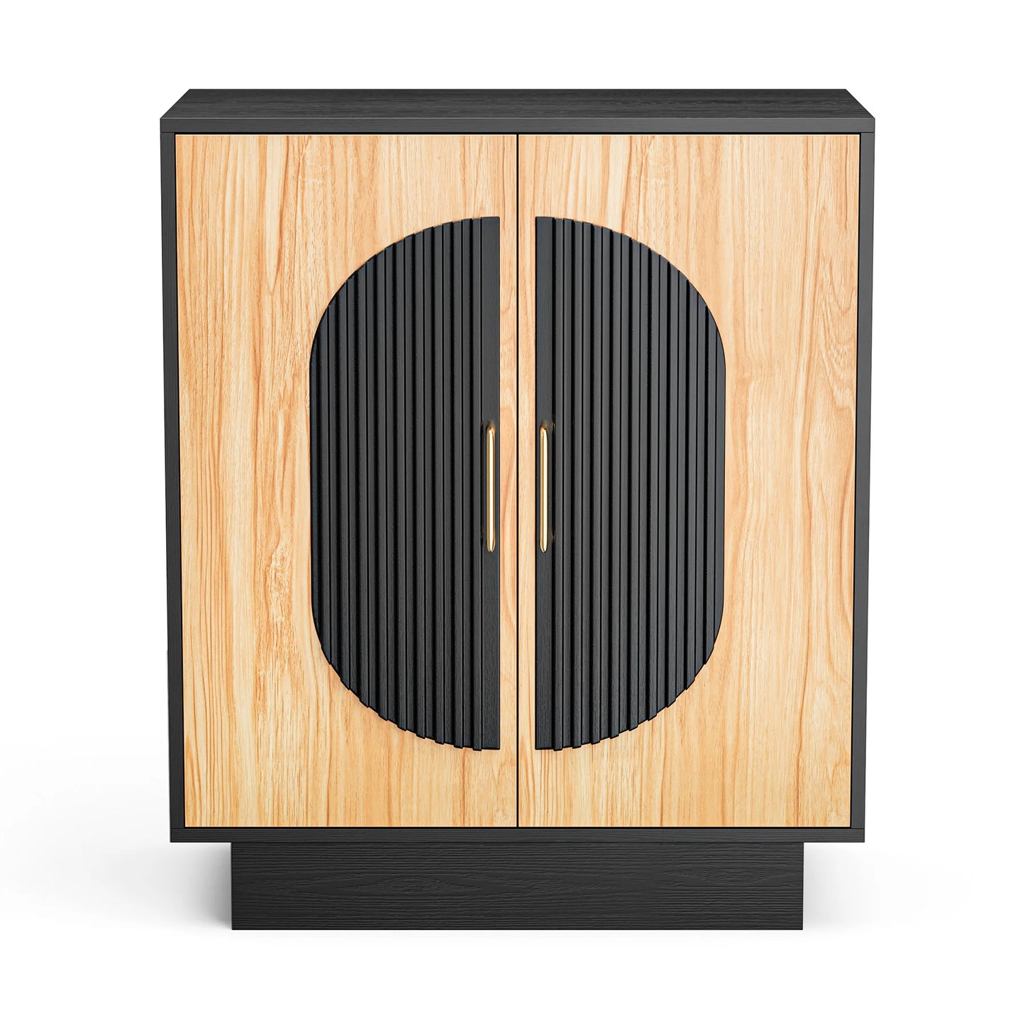Modular Credenza Fluted Buffet Cabinet With Storage Sideboard