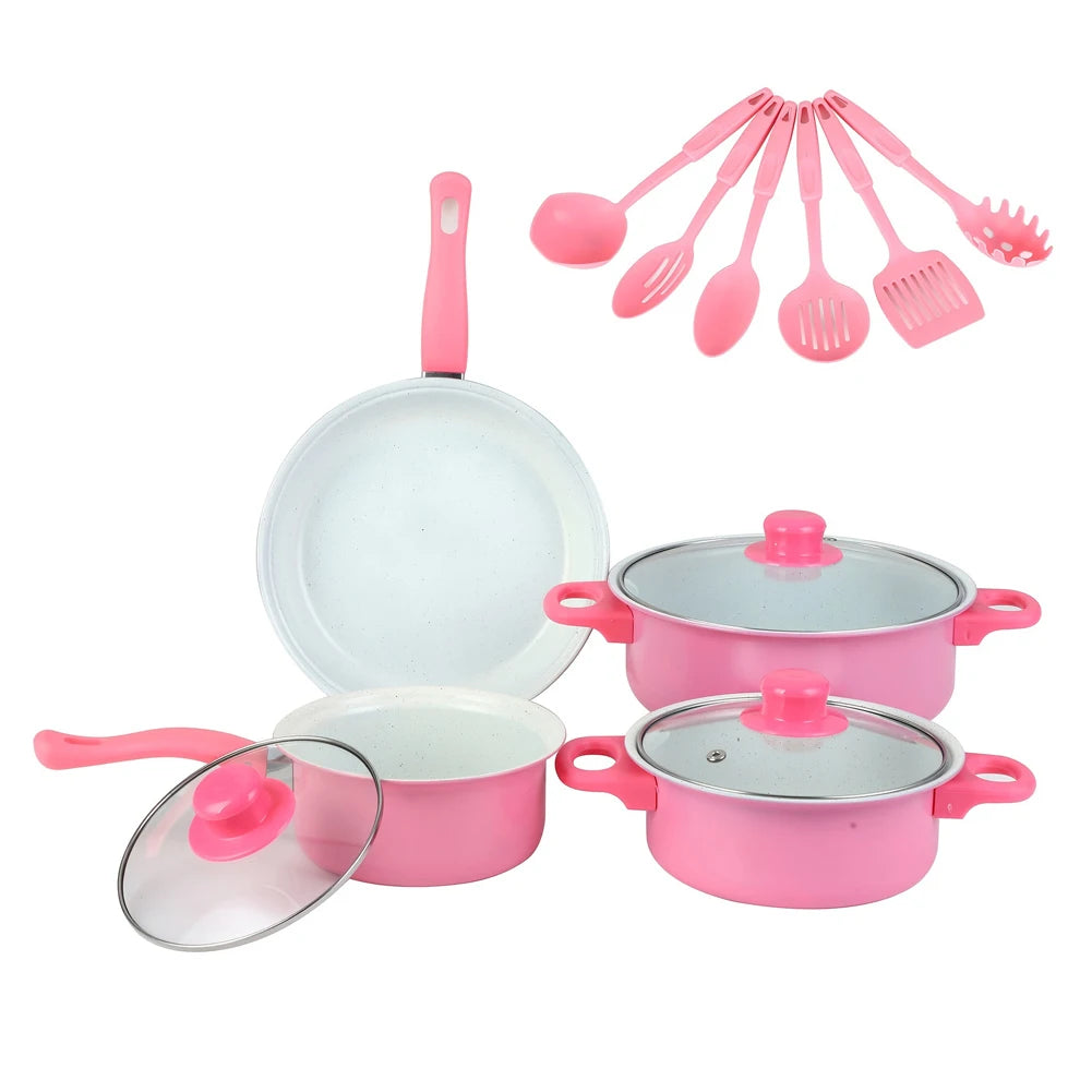 APWIKOGER 12-Piece Maifan Stone Nonstick Frying Pan Set With Lid