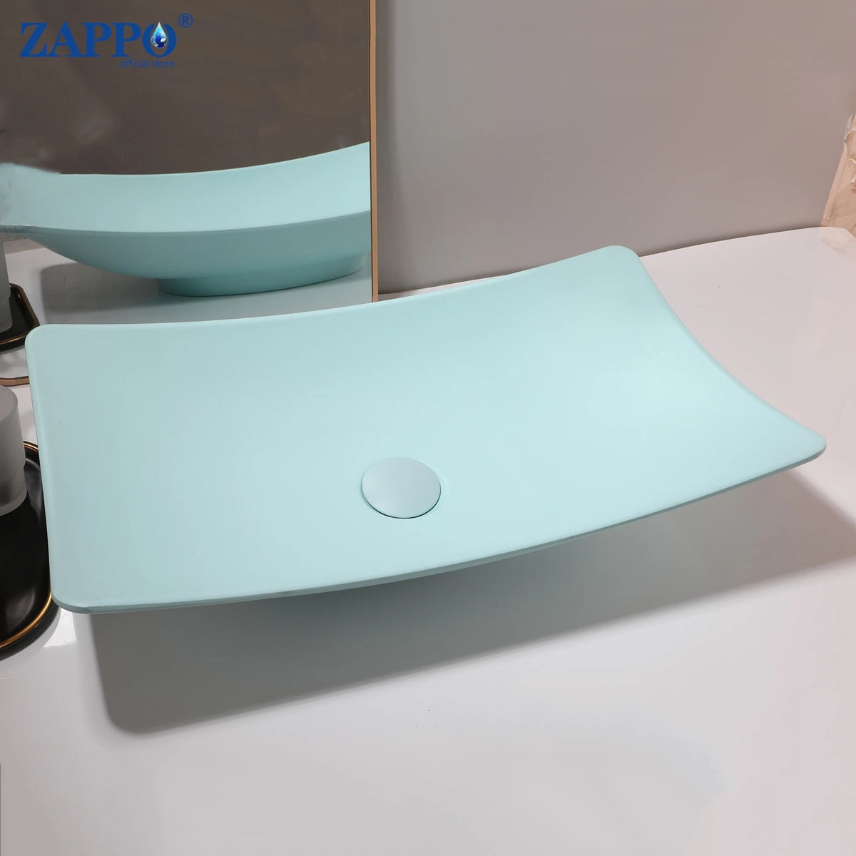Mekkhala Rectangular Stone Resin Vessel Bathroom Sink