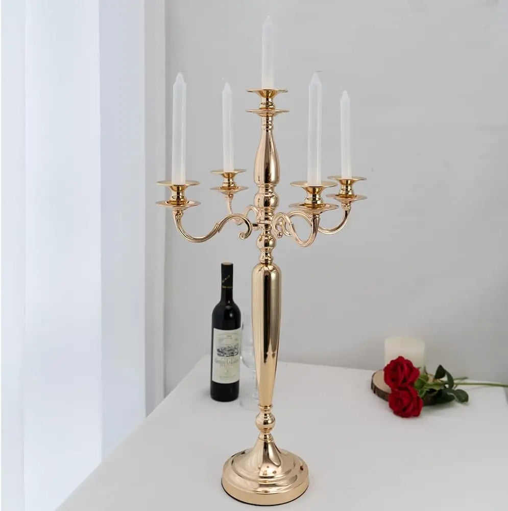 VINCIGANT 4 Piece 5 Arm Candelabra Candle Holder Table Centerpieces