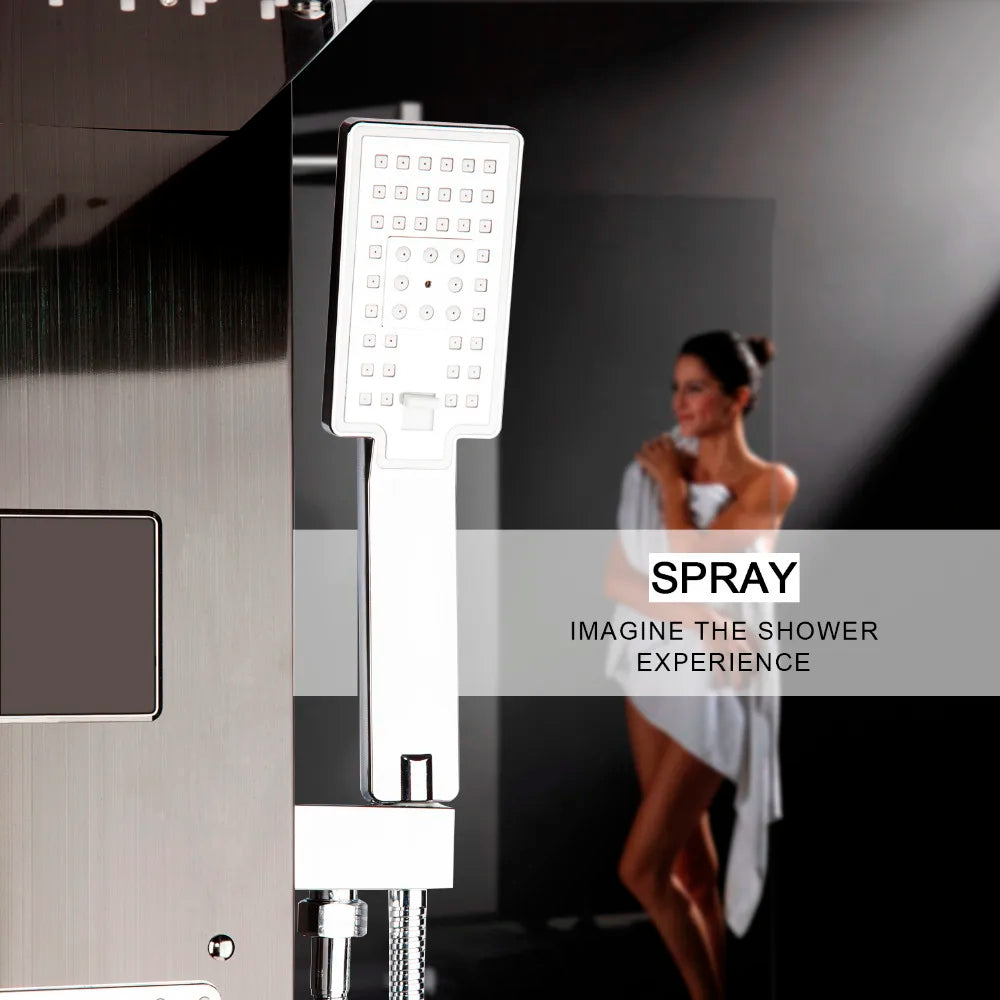 MEKKHALA Shower Panel System With LED Rainfall And Body Jets