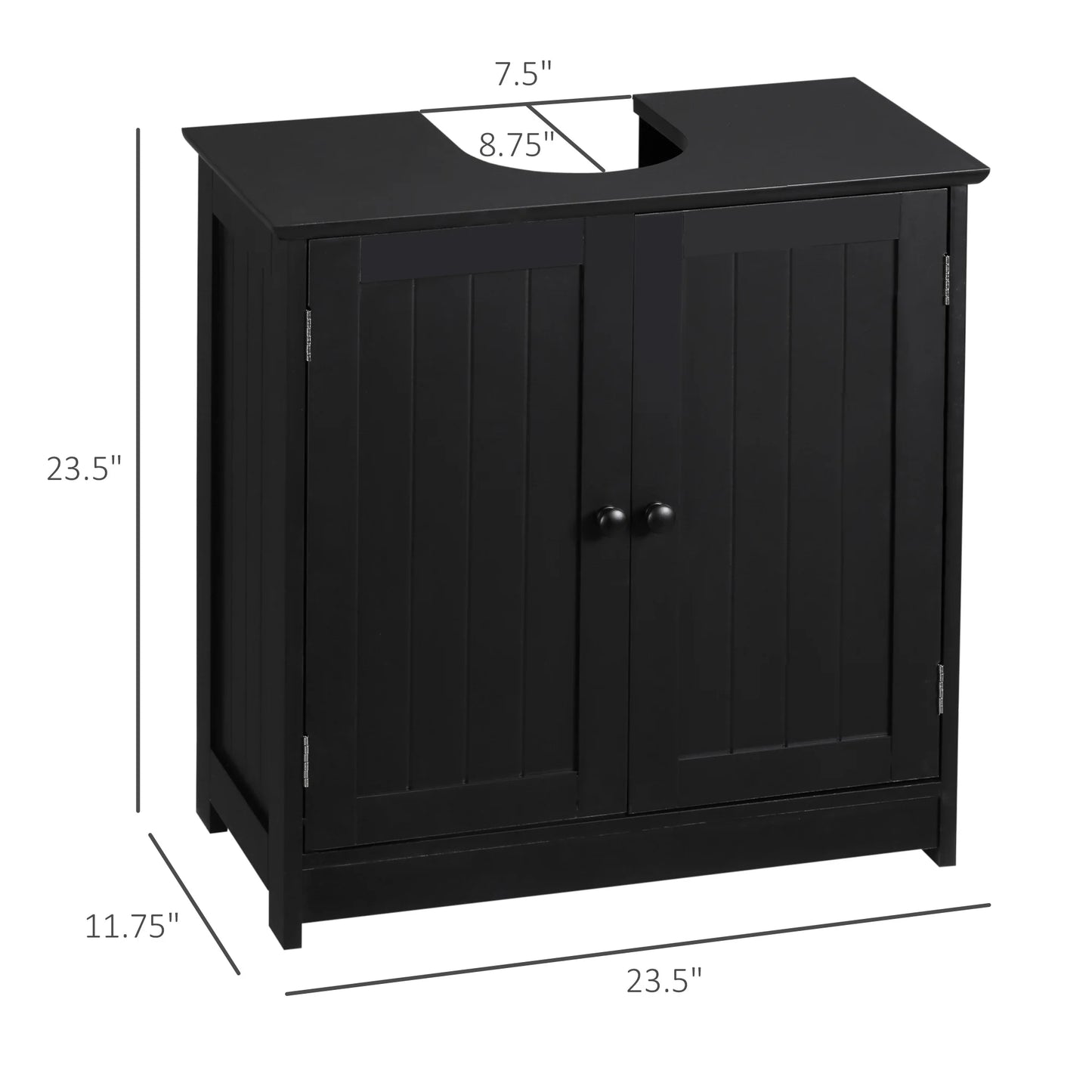 HOMCOM Under Sink Bathroom Cabinet Vanity With Doors And Shelf